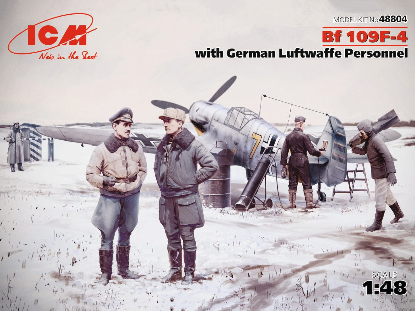 010 - ICM - 48804 - Messerschmitt Bf 109 F-4 with Pilots and Ground Staff (Winter) - primary image