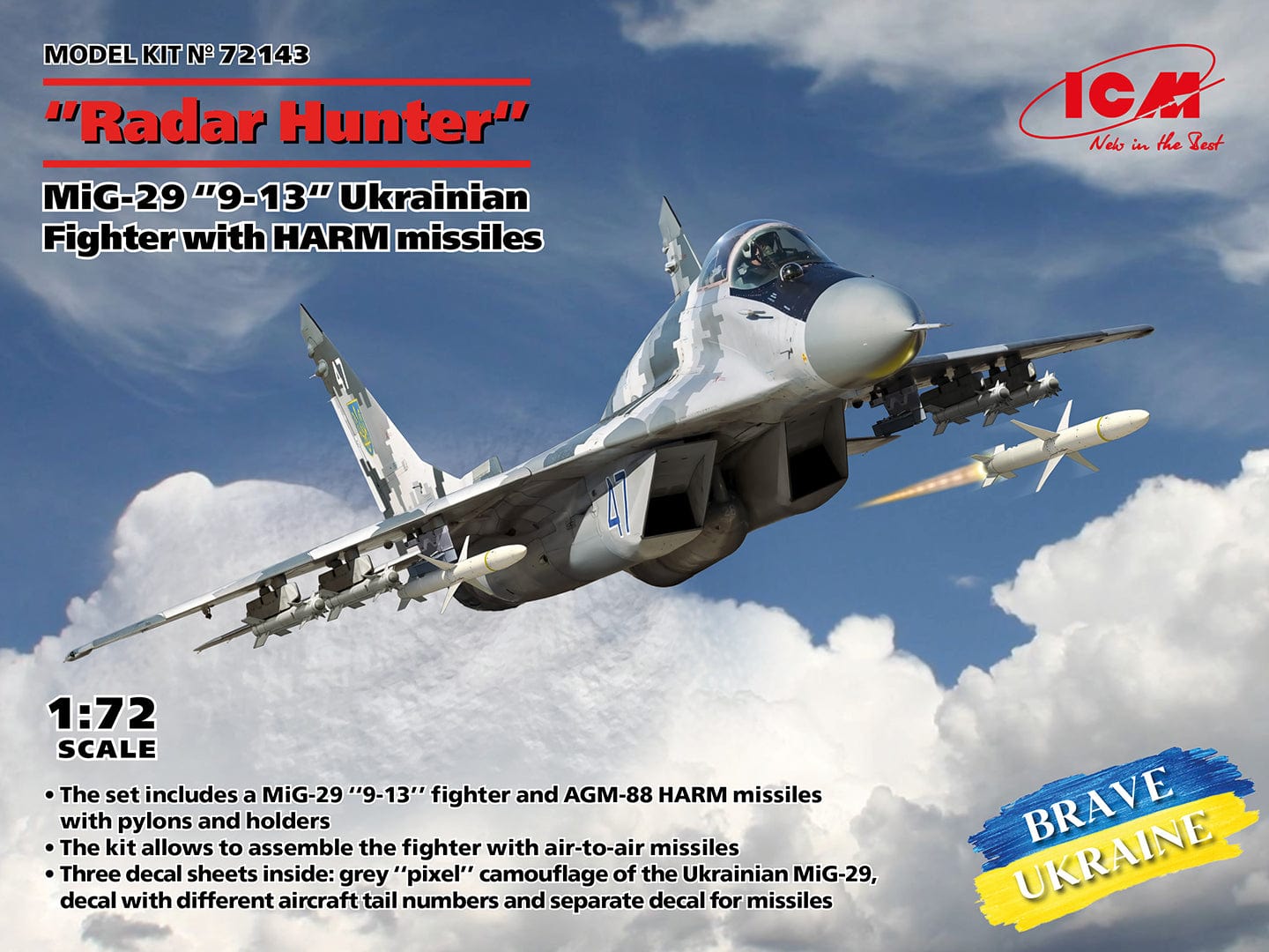 010 - ICM - 72143 - Mikoyan MiG-29 Izd. 9-13 Fulcrum C ‘Radar Hunter’ - primary image