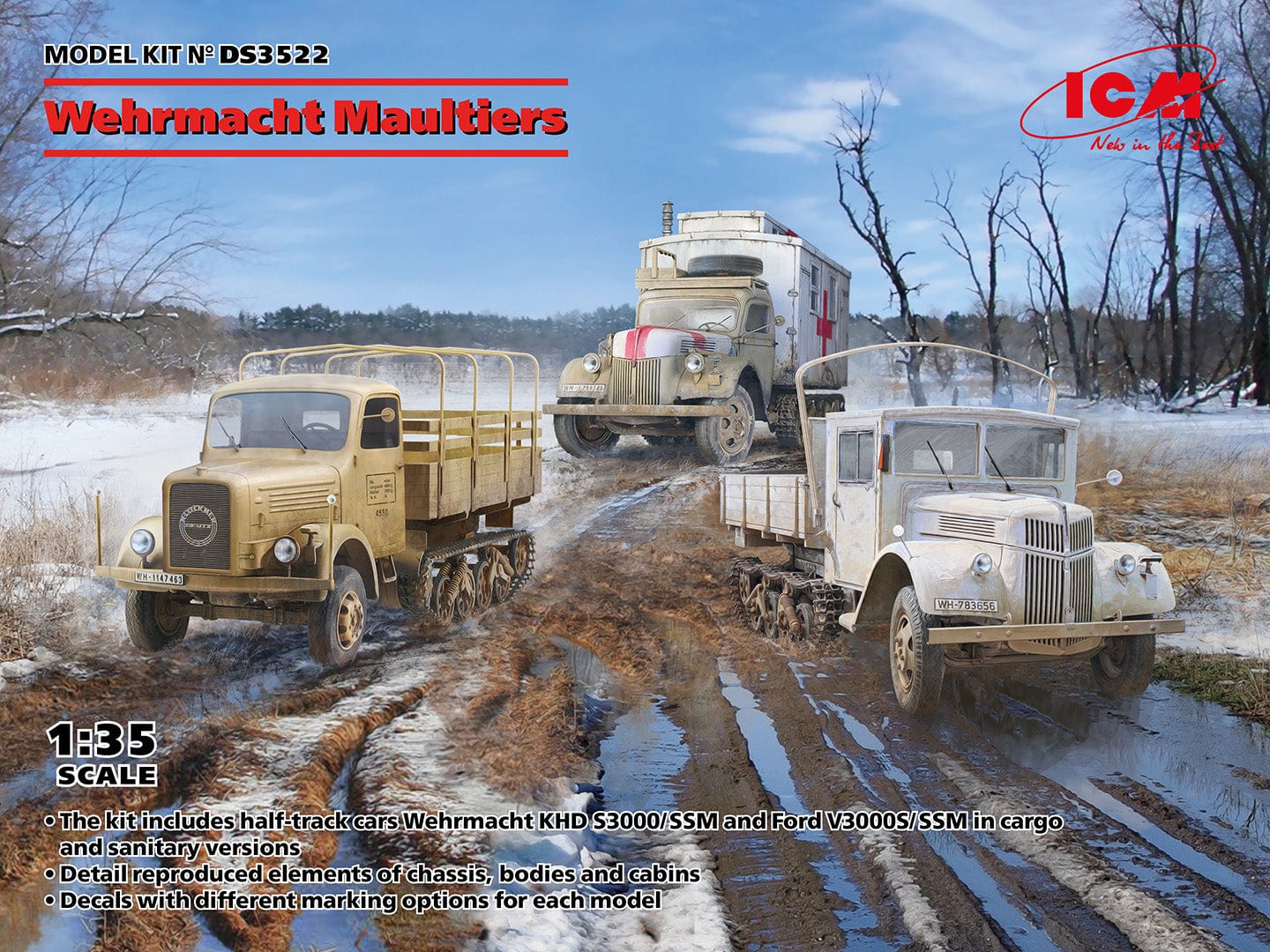 010 - ICM - DS3522 - German Wehrmacht Maultiers (WW2) - primary image