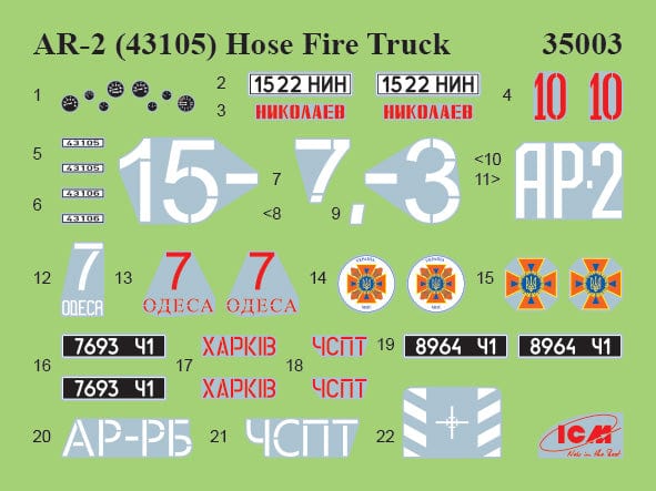 400 - ICM - DS3527 - Fire Trucks of Ukraine - decals