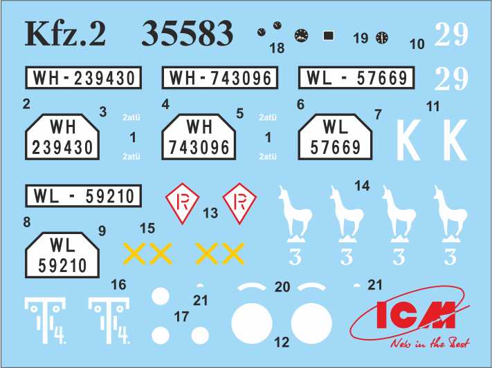 402 - ICM - DS3529 - Vehicles of the DAK - decals