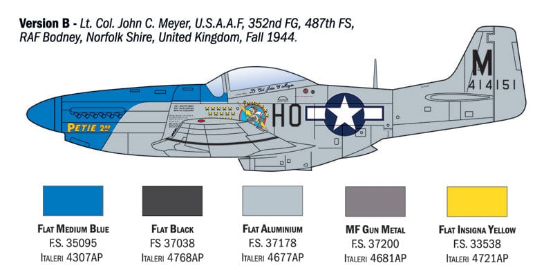 301 - Italeri - 1484 - North American P-51D Mustang ‘WWII Aces’ - paint schemes