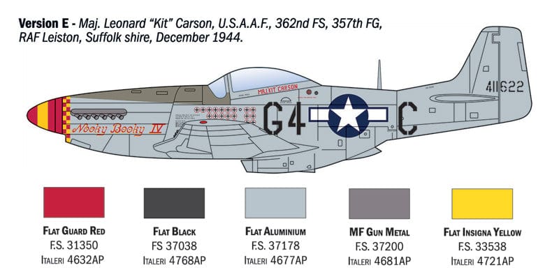 304 - Italeri - 1484 - North American P-51D Mustang ‘WWII Aces’ - paint schemes