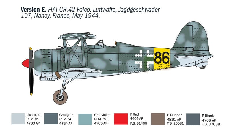 304 - Italeri - 1485 - Fiat CR.42CN Falco - paint schemes