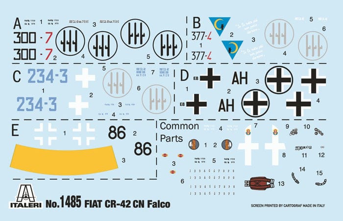 400 - Italeri - 1485 - Fiat CR.42CN Falco - decals