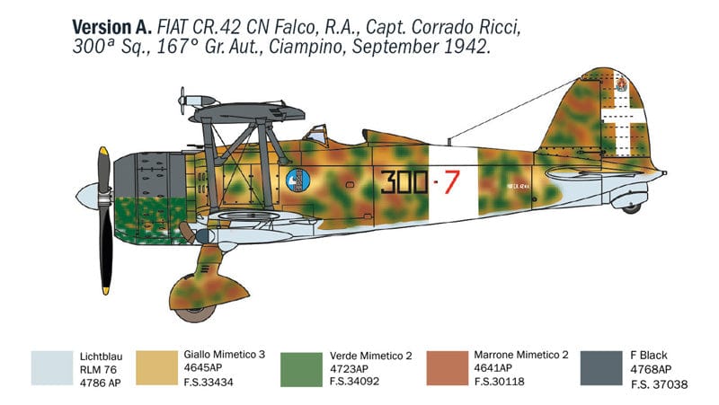 300 - Italeri - 1485 - Fiat CR.42CN Falco - paint schemes