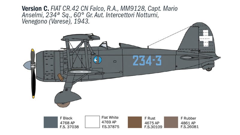 302 - Italeri - 1485 - Fiat CR.42CN Falco - paint schemes