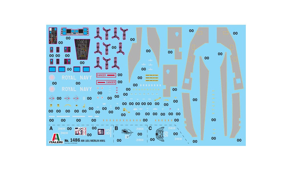 400 - Italeri - 1486 - AgustaWestland AW101 Merlin HM1 - decals