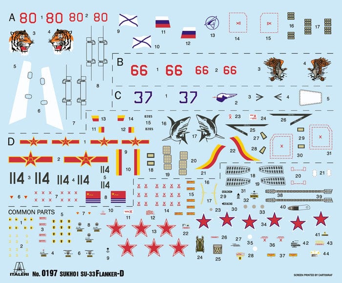 400 - Italeri - 197 - Sukhoi Su-33 Flanker D - decals
