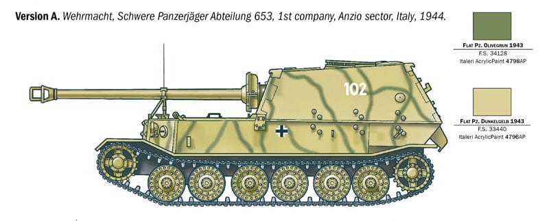 300 - Italeri - 211 - Sd.Kfz. 184 Panzerjäger Tiger (P) ‘Elefant’ - paint schemes