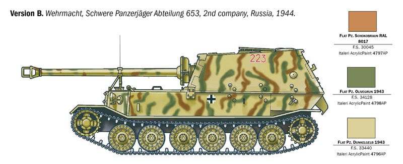 301 - Italeri - 211 - Sd.Kfz. 184 Panzerjäger Tiger (P) ‘Elefant’ - paint schemes