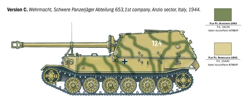 302 - Italeri - 211 - Sd.Kfz. 184 Panzerjäger Tiger (P) ‘Elefant’ - paint schemes