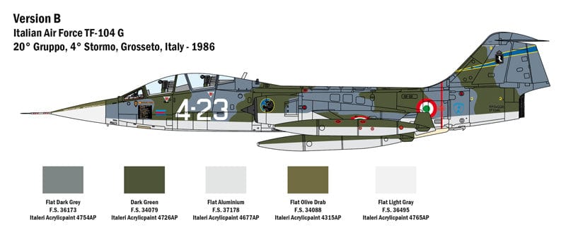 301 - Italeri - 2509 - Lockheed TF-104G Starfighter - paint schemes