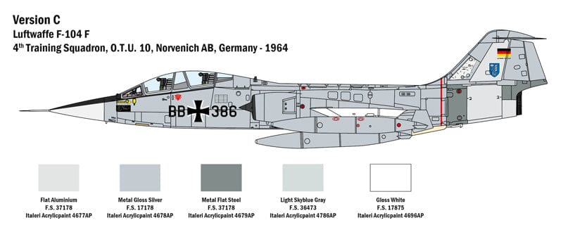 302 - Italeri - 2509 - Lockheed TF-104G Starfighter - paint schemes