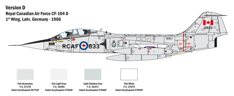 303 - Italeri - 2509 - Lockheed TF-104G Starfighter - paint schemes