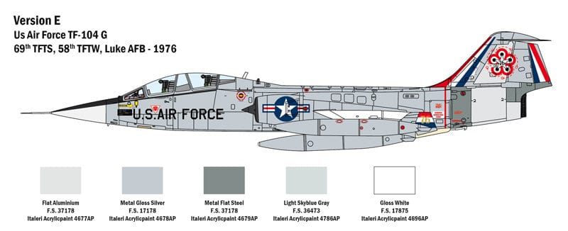 304 - Italeri - 2509 - Lockheed TF-104G Starfighter - paint schemes