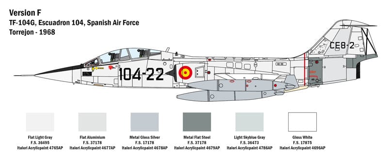 305 - Italeri - 2509 - Lockheed TF-104G Starfighter - paint schemes