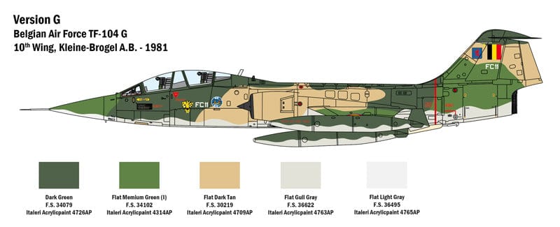 306 - Italeri - 2509 - Lockheed TF-104G Starfighter - paint schemes