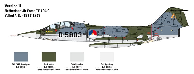307 - Italeri - 2509 - Lockheed TF-104G Starfighter - paint schemes