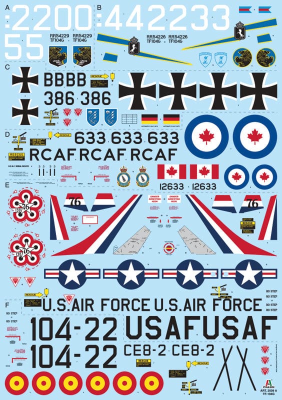 400 - Italeri - 2509 - Lockheed TF-104G Starfighter - decals