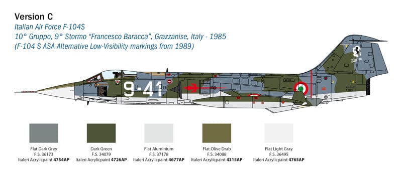 302 - Italeri - 2514 - Lockheed F-104G / Aeritalia F-104S Starfighter - paint schemes