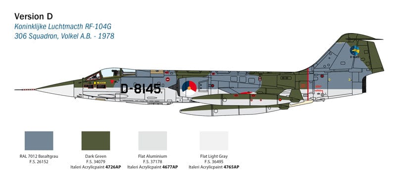 303 - Italeri - 2514 - Lockheed F-104G / Aeritalia F-104S Starfighter - paint schemes