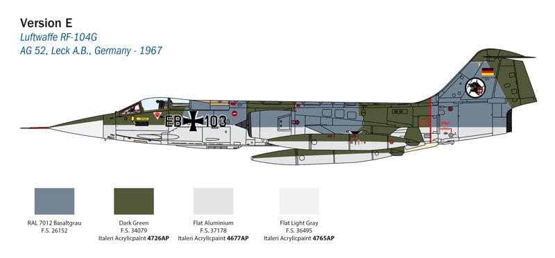 304 - Italeri - 2514 - Lockheed F-104G / Aeritalia F-104S Starfighter - paint schemes