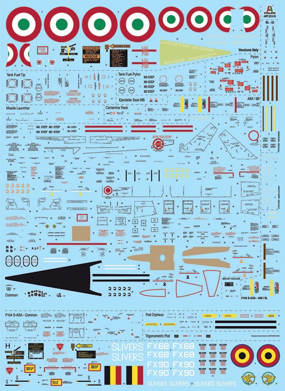 401 - Italeri - 2514 - Lockheed F-104G / Aeritalia F-104S Starfighter - decals