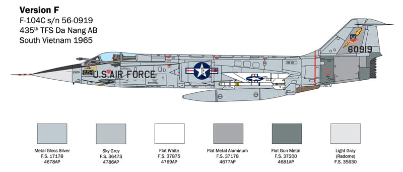 306 - Italeri - 2514 - Lockheed F-104G / Aeritalia F-104S Starfighter - paint schemes