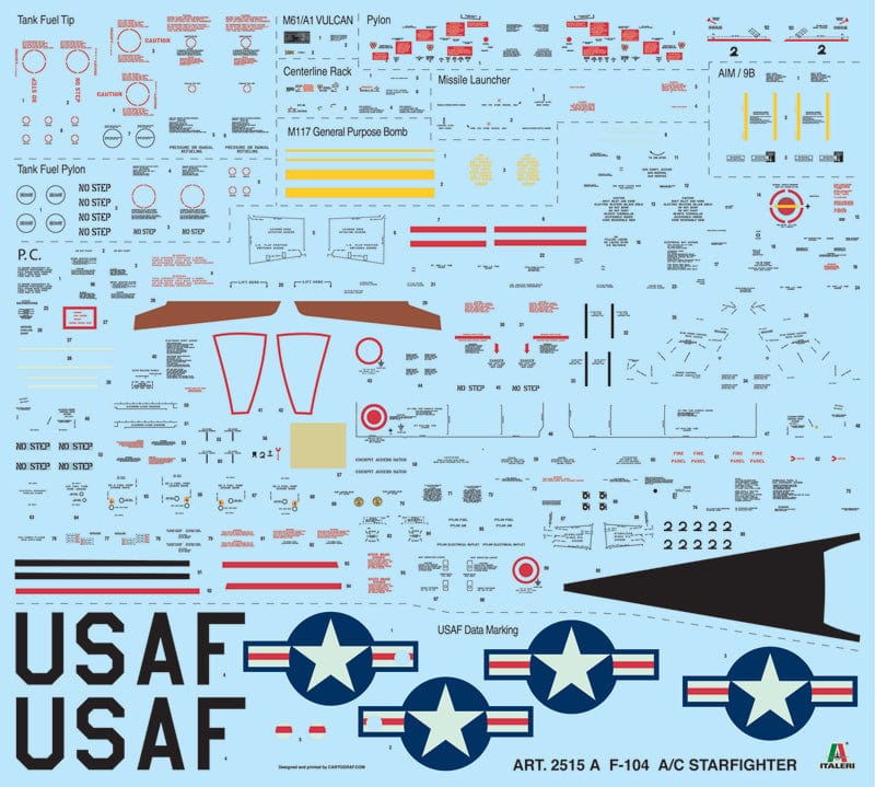 401 - Italeri - 2514 - Lockheed F-104G / Aeritalia F-104S Starfighter - decals