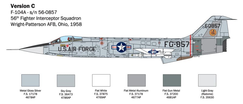 303 - Italeri - 2514 - Lockheed F-104G / Aeritalia F-104S Starfighter - paint schemes