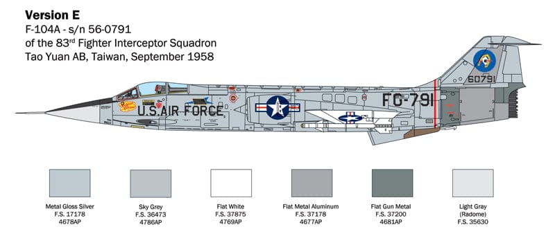 305 - Italeri - 2514 - Lockheed F-104G / Aeritalia F-104S Starfighter - paint schemes