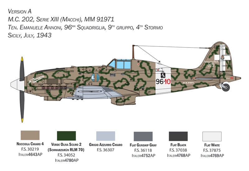 Italeri - 2518 - Macchi C.202 Folgore - paint schemes