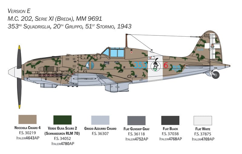Italeri - 2518 - Macchi C.202 Folgore - paint schemes