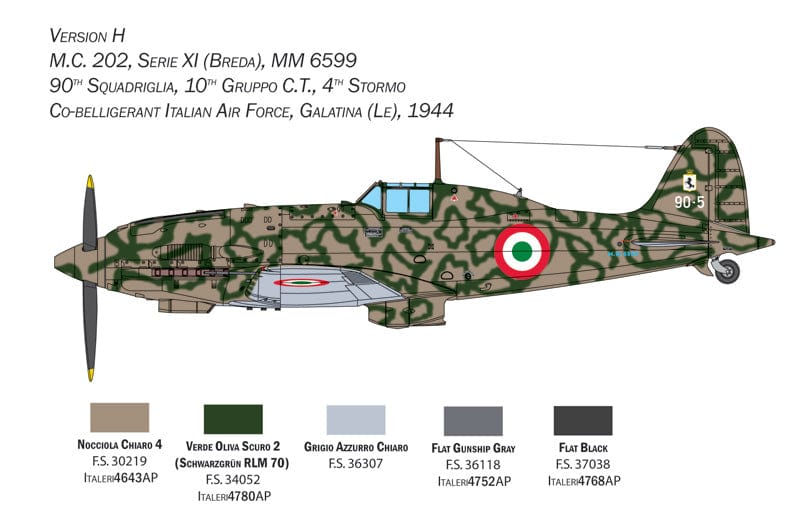 Italeri - 2518 - Macchi C.202 Folgore - paint schemes