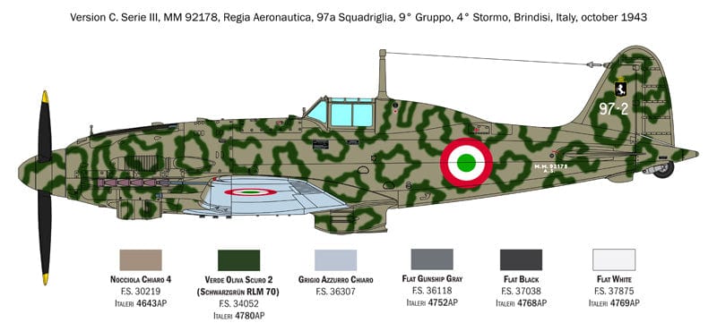 Italeri - 2519 - Macchi MC.205 Veltro - paint schemes