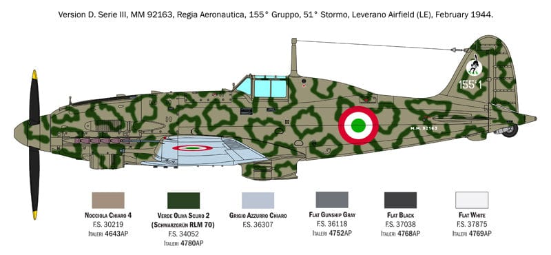 Italeri - 2519 - Macchi MC.205 Veltro - paint schemes