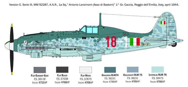 Italeri - 2519 - Macchi MC.205 Veltro - paint schemes