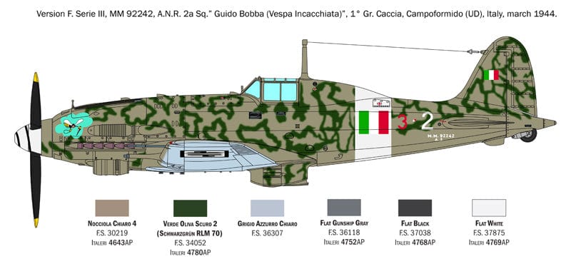 Italeri - 2519 - Macchi MC.205 Veltro - paint schemes