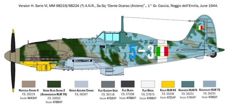Italeri - 2519 - Macchi MC.205 Veltro - paint schemes