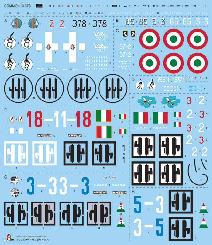 Italeri - 2519 - Macchi MC.205 Veltro - decals