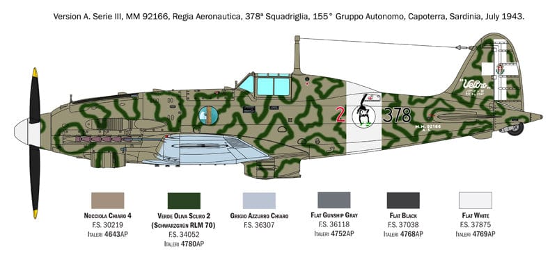Italeri - 2519 - Macchi MC.205 Veltro - paint schemes