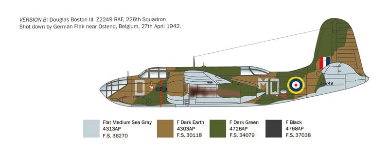 301 - Italeri - 2656 - Douglas Boston Mk III / A-20B/C Havoc - paint schemes