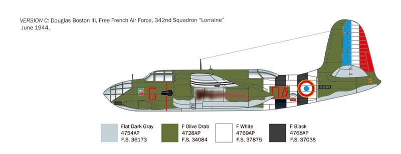 302 - Italeri - 2656 - Douglas Boston Mk III / A-20B/C Havoc - paint schemes
