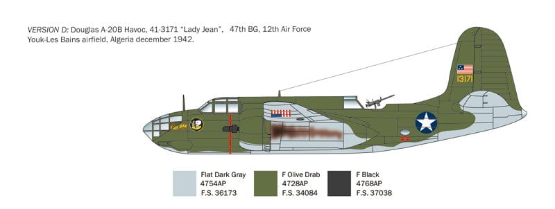 303 - Italeri - 2656 - Douglas Boston Mk III / A-20B/C Havoc - paint schemes