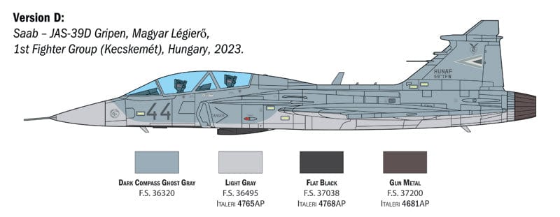 303 - Italeri - 2664 - Saab JAS 39D Gripen - paint schemes