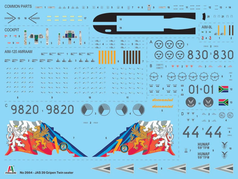 400 - Italeri - 2664 - Saab JAS 39D Gripen - decals