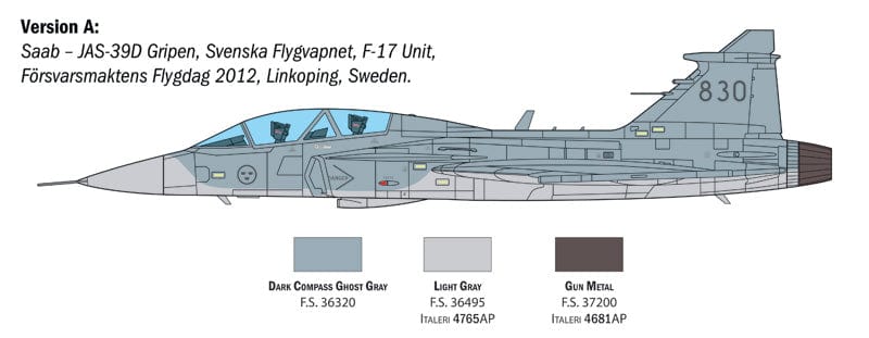 300 - Italeri - 2664 - Saab JAS 39D Gripen - paint schemes