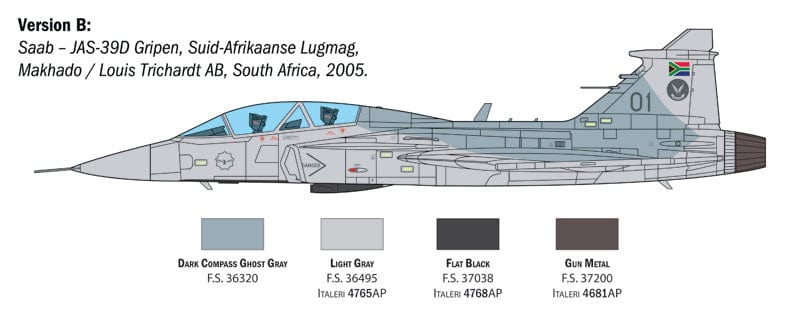 301 - Italeri - 2664 - Saab JAS 39D Gripen - paint schemes