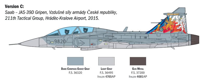 302 - Italeri - 2664 - Saab JAS 39D Gripen - paint schemes